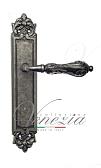 Дверная ручка Venezia на планке PL96 мод. Monte Cristo (ант. серебро) проходная